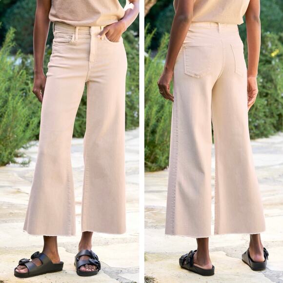 Frank & Eileen Denim - Frank & Eileen Galway Wide Leg Jeans Size 28 Sand Beige Italian Twill